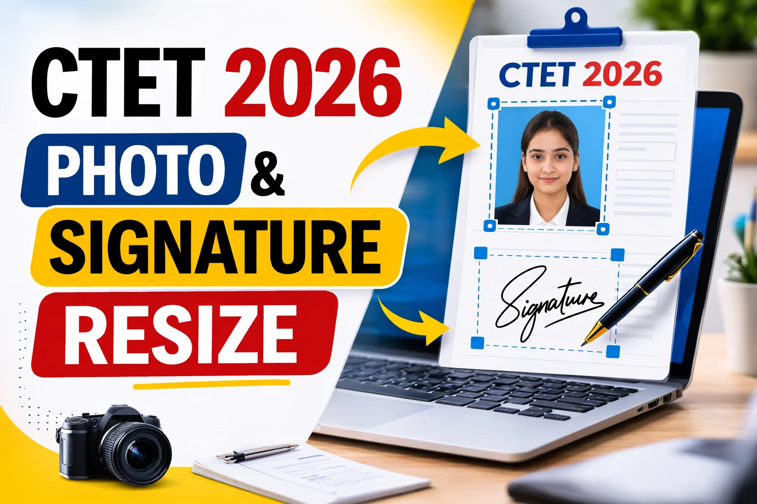 CTET 2026 फोटो सिग्नेचर रिसाइज़ टूल – अपलोड एरर तुरंत ठीक करें
