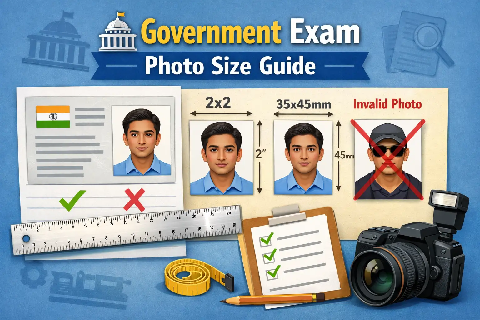 Govt Exam Photo Size Guide