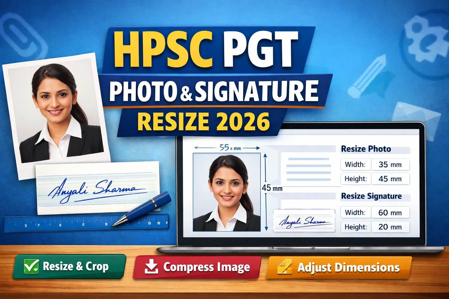 HPSC PGT Computer Science Photo Signature Resize 2026