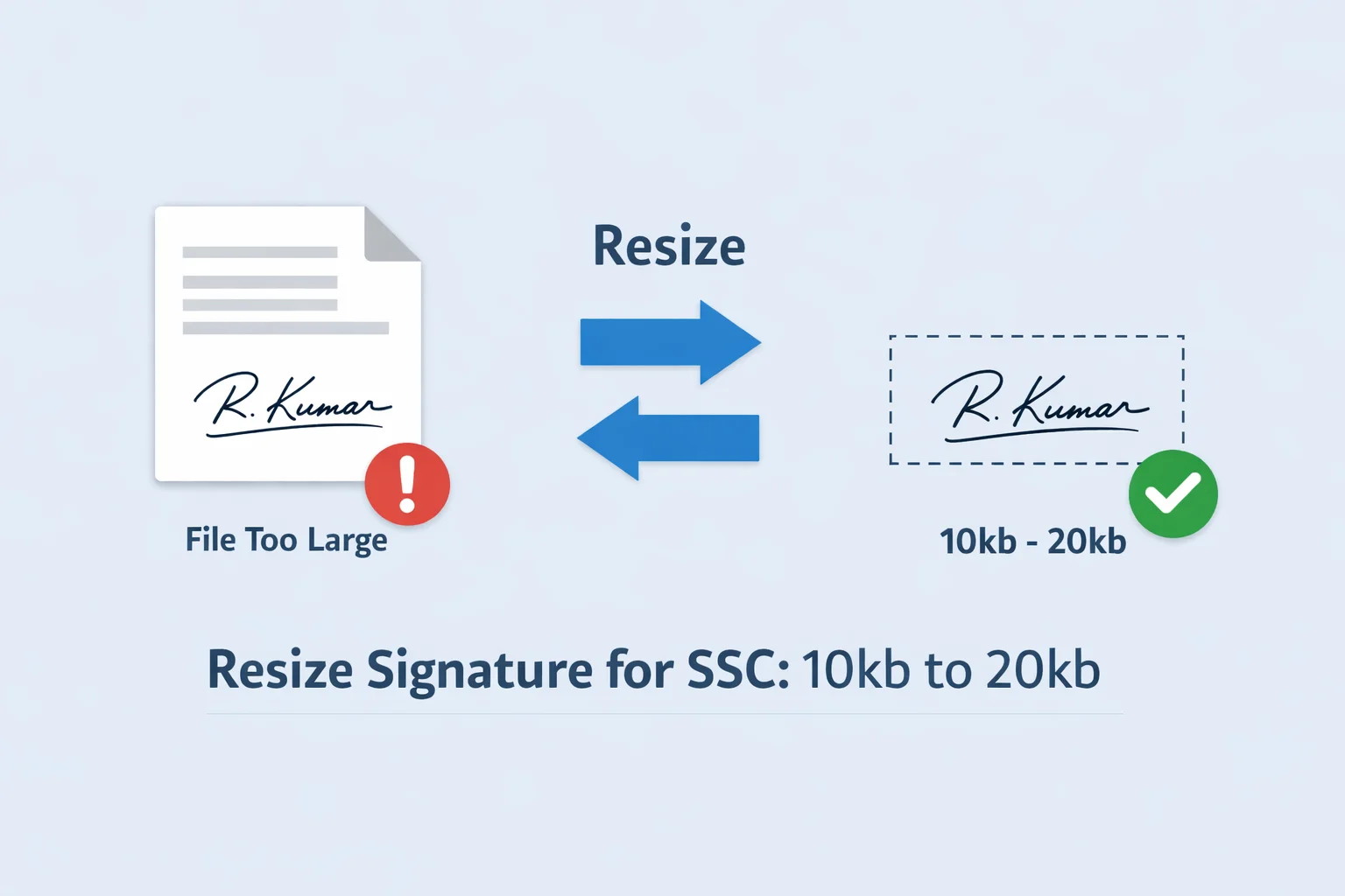 SSC Signature Resize 10KB to 20KB – Step by Step Guide | FatafatResize